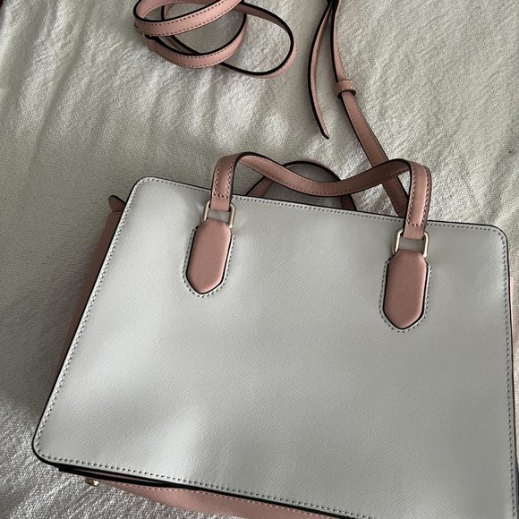 White/Blush Pink Kate Spade Medium Sized Bag - Picture 5 of 5
